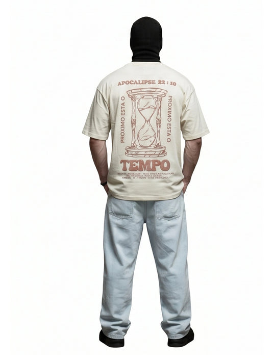 Tempo Oversized Graphic T-Shirt Cream