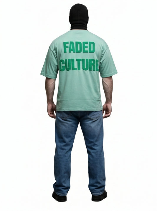 FADED CULTURE Oversized Tee – Mint Green