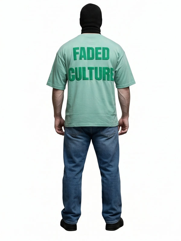 FADED CULTURE Oversized Tee – Mint Green